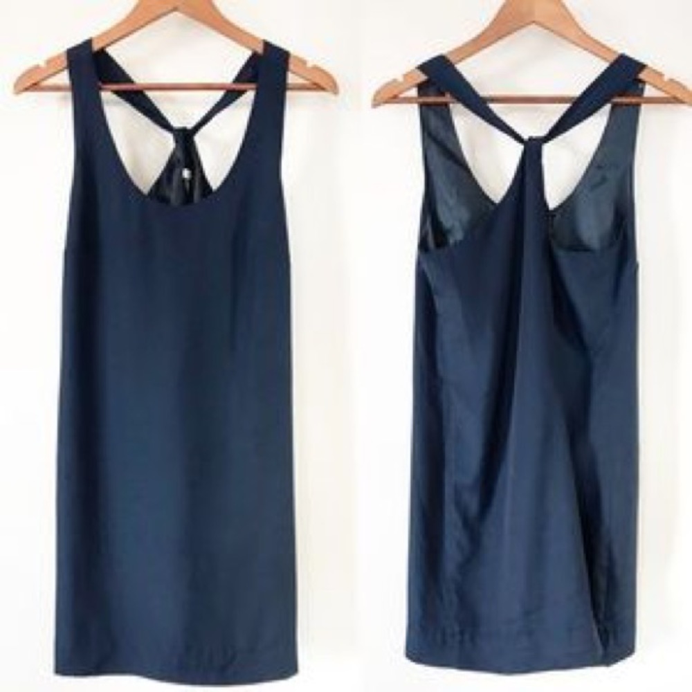J. Crew Navy Twist Back Shift Dress - 8P/8R